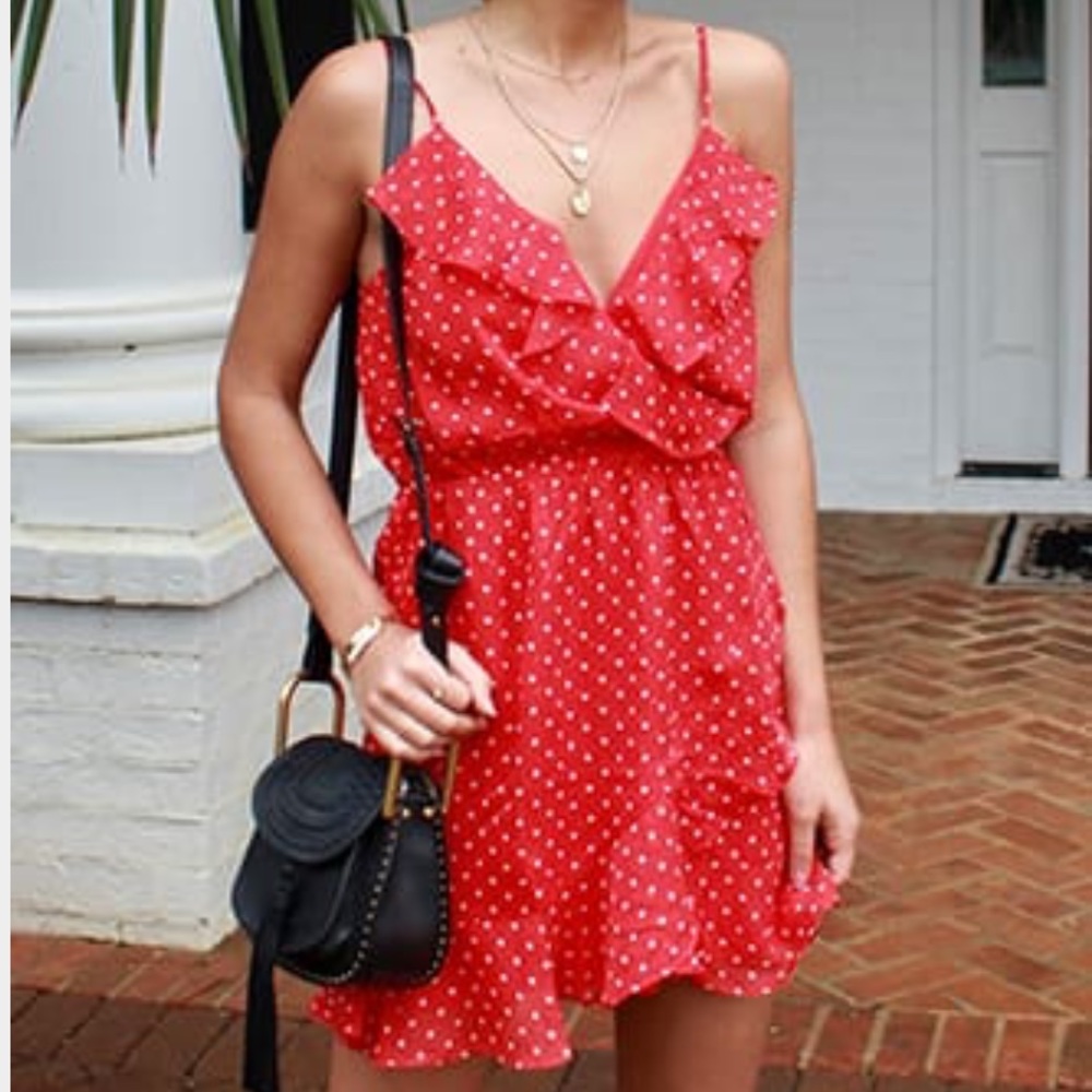 Red polka dot dress - Picture 1 of 5